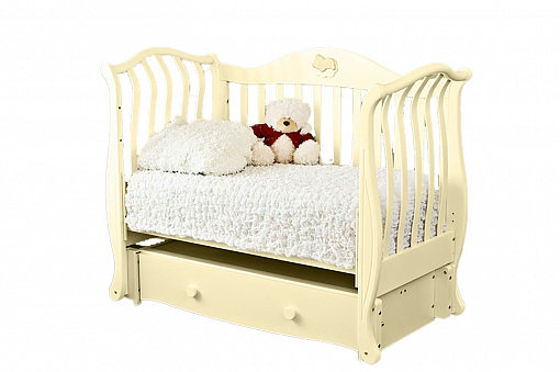 С 757 Кроватка детская Юлиана  резьба №8 накладка №22 (мишка на облаке)